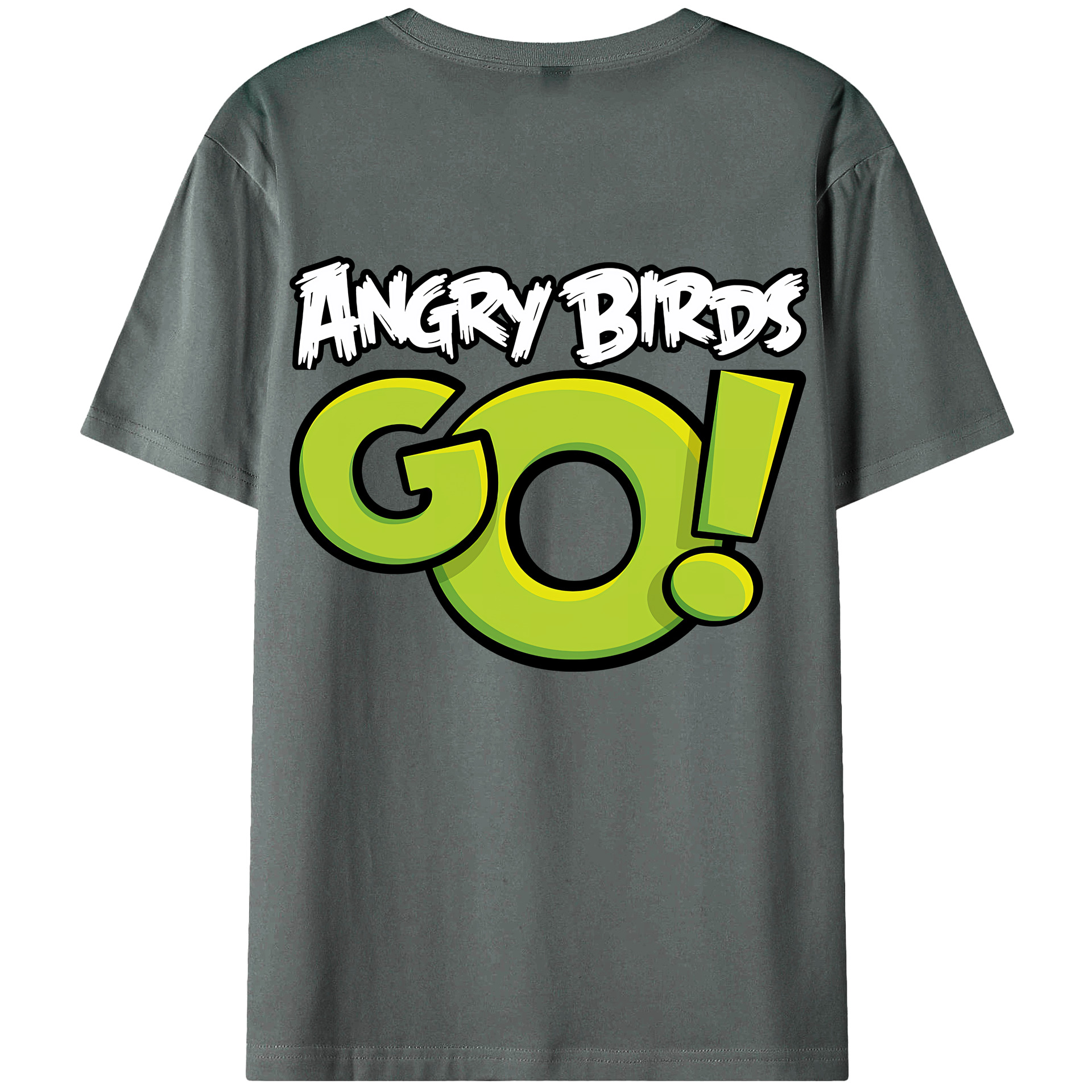 （画像用） Angry Birds アングリーバード 綿100％ メンズ半袖Tシャツ（バックプリント） 通気性